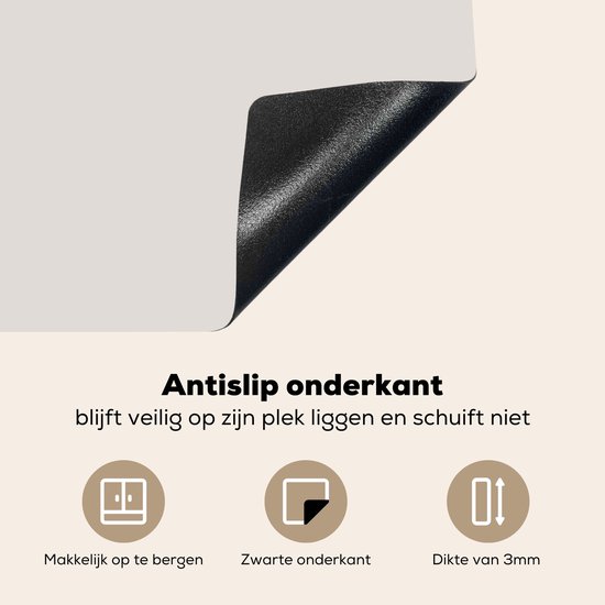 KitchenYeah® Inductie beschermer 78x78 cm - Quote - Oma's keuken - Taupe - Kookplaataccessoires - Afdekplaat voor kookplaat - Inductiebeschermer - Inductiemat - Inductieplaat mat