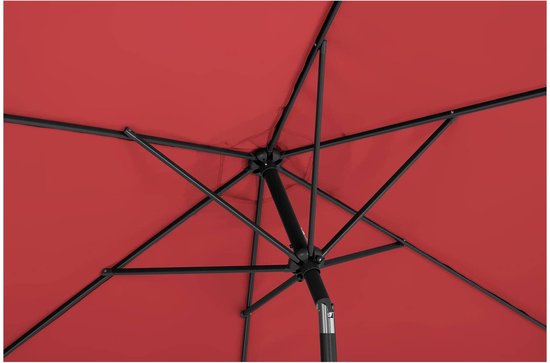 Uniprodo Grote parasol - bordeaux - zeshoekig - Ø 270 cm - kantelbaar