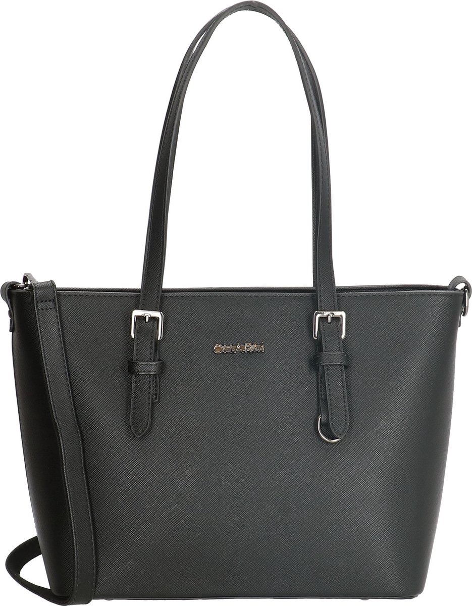 Charm London Birmingham Medium Hand & Schoudertas - Dames Tas - 33 x 23 x 12 cm - Vegan Leer - Tote Bag - Dames Tas - Zwart