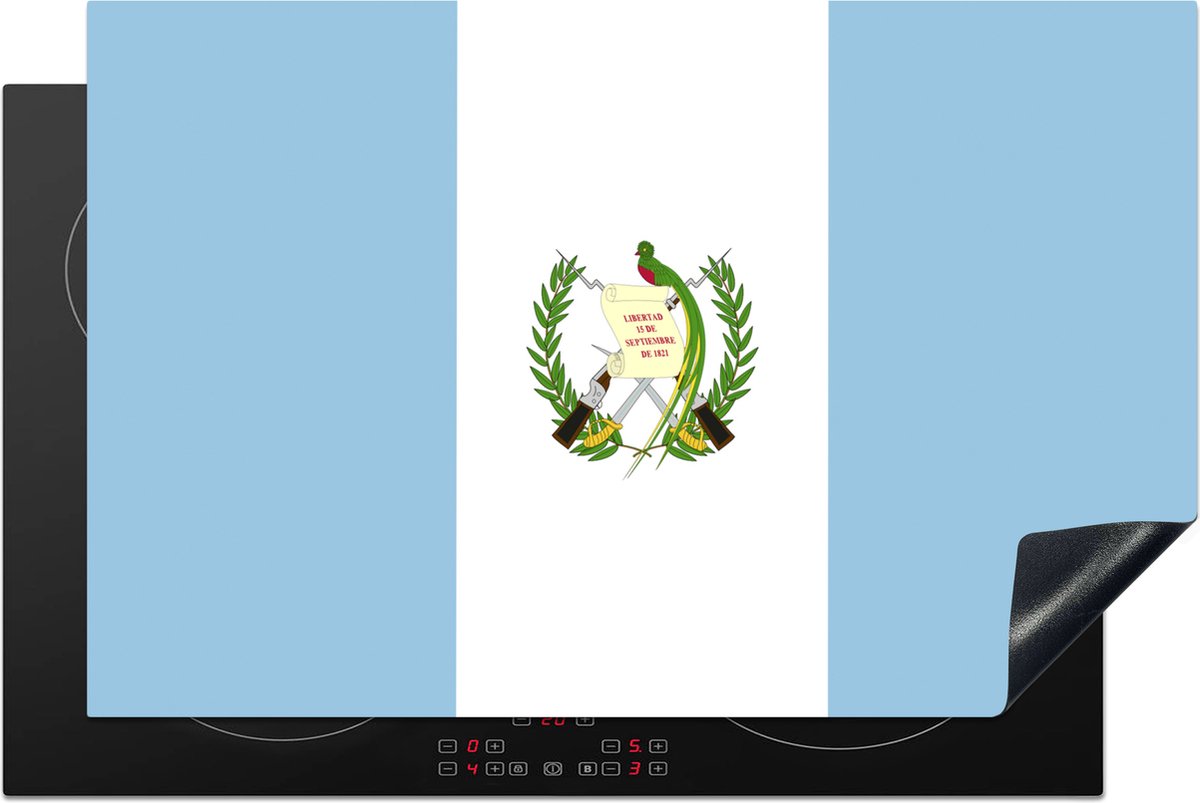 KitchenYeah® Inductie beschermer 80.2x52.2 cm - Vlag Guatemala - Kookplaataccessoires - Afdekplaat voor kookplaat - Inductiebeschermer - Inductiemat - Inductieplaat mat