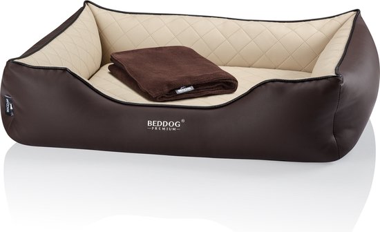 dogsfavorite, Hondenbed starter van kunstleer, hondenkussen, onderhoudsvriendelijk, 110 x 80 cm, roze