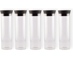 Set van 5 Glazen Waterkannen - Transparant - 1L/33.8.fl.oz. - 27cm x 8cm – Schenkkan Inclusief Deksel - Voor Koken & Tafelen, Wonen, Kerst en Meer! Set van 5 Glazen Waterkannen - Transparant - 1L/33.8.fl.oz. - 27cm x 8cm – Schenkkan Inclusief Deksel - Voor Koken & Tafelen, Wonen, Kerst en Meer!