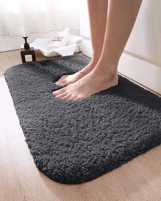 Badmat - Mat Voor In De Badkamer Antislip Wasbaar Hoogpolig Microvezel Badmat 60 X 120 Cm Wit