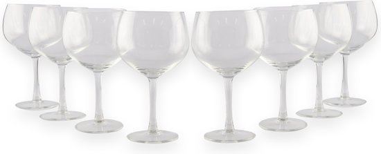 Set van 8 Gin Tonic Glazen - Cocktailglazen Set - 650ml - Transparant Glas - Voor Feestjes en Diners - Ideaal als Cadeau - Hoogwaardig Materiaal - Koken & Tafelen