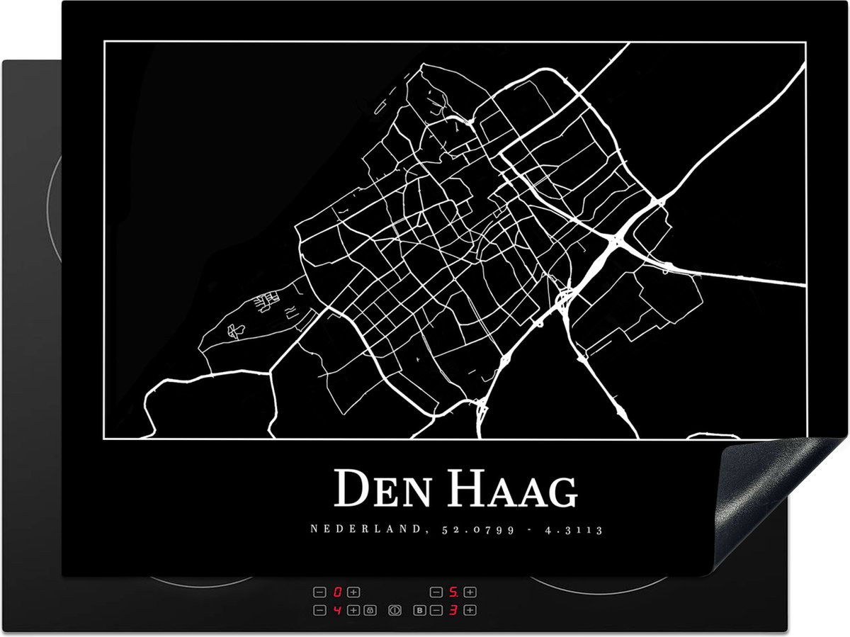 Inductie beschermer - Inductie Mat - Kookplaat beschermer - Plattegrond - Den Haag - Kaart - Stadskaart - Inductie beschermer - Inductie Mat - Kookplaat Beschermer - 71x52 cm - Afdekplaat inductie - Inductiebeschermer