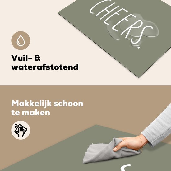 KitchenYeah® Inductie beschermer 70x52 cm - Quotes - Spreuken - Cheers - Keuken - Drinken - Kookplaataccessoires - Afdekplaat voor kookplaat - Inductiebeschermer - Inductiemat - Inductieplaat mat