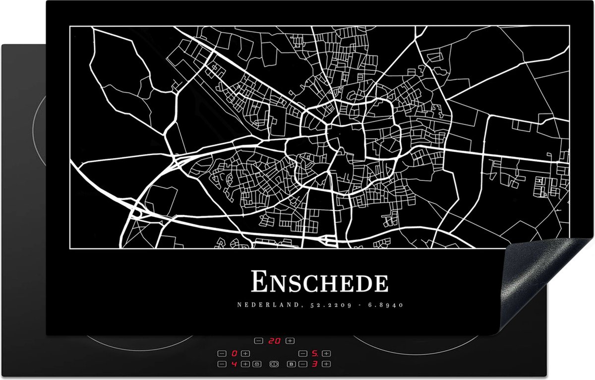 Inductie beschermer - Inductie Mat - Kookplaat beschermer - Kaart - Enschede - Stadskaart - Plattegrond - Inductie beschermer - Inductie Mat - Kookplaat Beschermer - 83x51.5 cm - Afdekplaat inductie - Inductiebeschermer