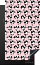 KitchenYeah® Inductie beschermer 30x52 cm - Koe - Roze - Patronen - Kookplaataccessoires - Afdekplaat voor kookplaat - Inductiebeschermer - Inductiemat - Inductieplaat mat