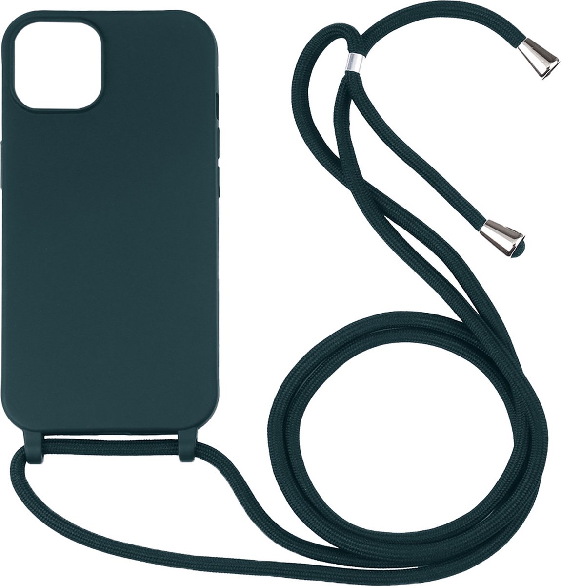 Hoesje geschikt voor iPhone 15 Pro Max - Backcover - Koord - Softcase - Flexibel - TPU - Groen