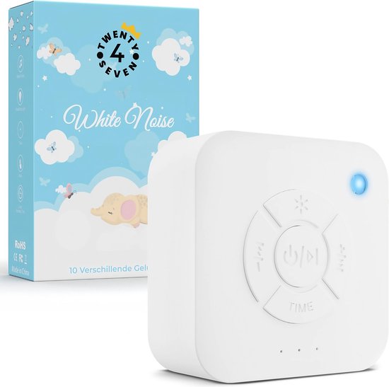 Foto: Twenty4seven white noise machine witte ruis muziekdoosje slaaptrainer slaaphulp voor baby kinderen