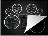 KitchenYeah® Inductie beschermer 77x59 cm - Illustratie van de snelheidsmeters in het dashboard van een sportauto - Kookplaataccessoires - Afdekplaat voor kookplaat - Inductiebeschermer - Inductiemat - Inductieplaat mat