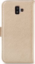 My Style Telefoonhoesje geschikt voor Samsung Galaxy J6 Plus Hoesje | My Style Flex Wallet Bookcase Portemonnee | Pasjeshouder voor 3 Pasjes | Telefoonhoesje voor Pinpas / OV Kaart / Rijbewijs - Goud