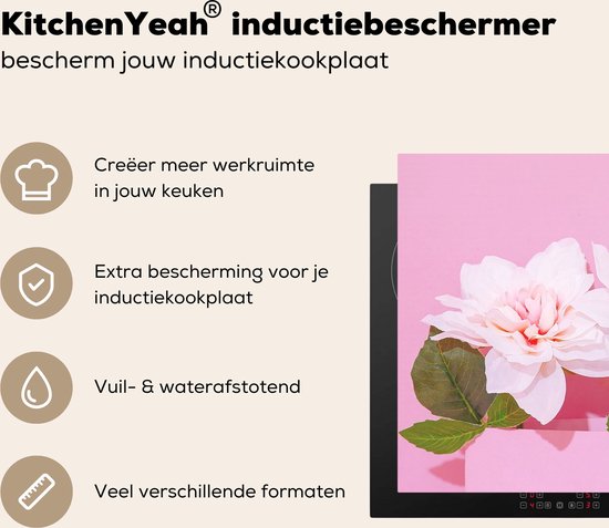 KitchenYeah® Inductie beschermer 81.2x52 cm - Bloesem - Zomer - Roze - Kookplaataccessoires - Afdekplaat voor kookplaat - Inductiebeschermer - Inductiemat - Inductieplaat mat
