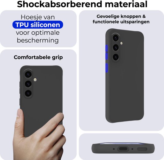 Coque pour Samsung A35 Coque Siliconen Case Cover - Coque pour Samsung Galaxy A35 5G Case Cover Case - Zwart
