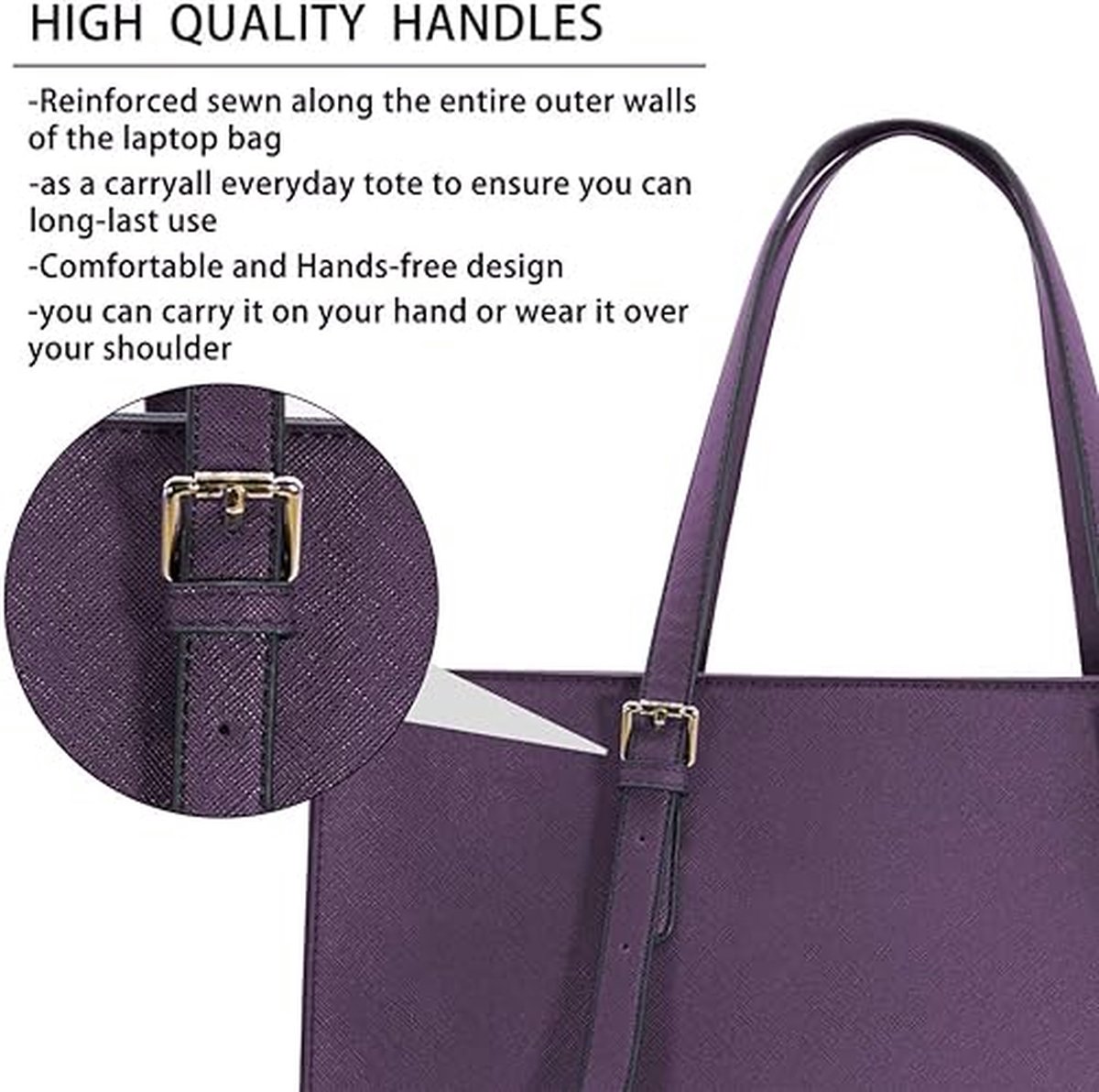 AlwaySky Nylon Vrouwen Schoudertas 6 STKS Top-Handvat Handtas Tote Purse Portemonnee Sleutel Case Set, Paars