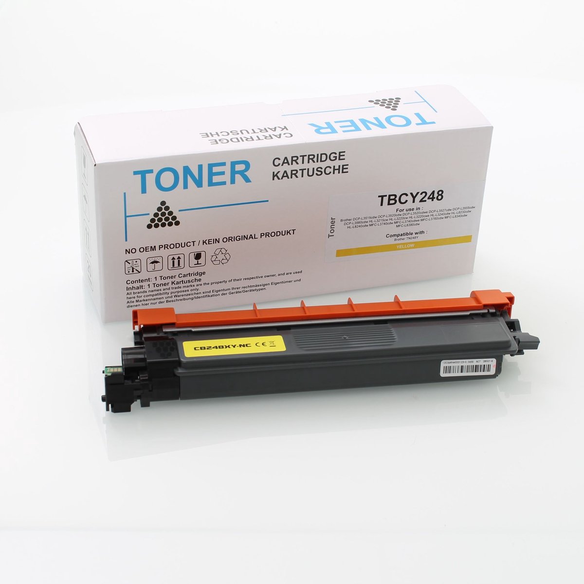 ABC huismerk Toner geschikt voor Brother TN248Y geel DCP-L3515cdw DCP-L3520cdw DCP-L3520cdwe DCP-L3527cdw DCP-L3555cdw DCP-L3560cdw HL-L3215cw