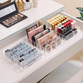 Make-up board organizer, oogschaduw organizer, 7 vakken, organizer voor oogschaduw-palet, lippenstift, compact rouge-rek (transparant)