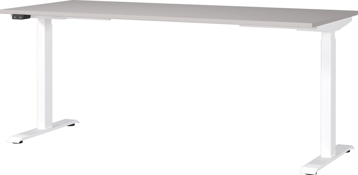Elektrisch zit-sta Bureau Galileo Wit - Kasjmier - 180x80cm - Hoogte 120 cm - In hoogte verstelbaar