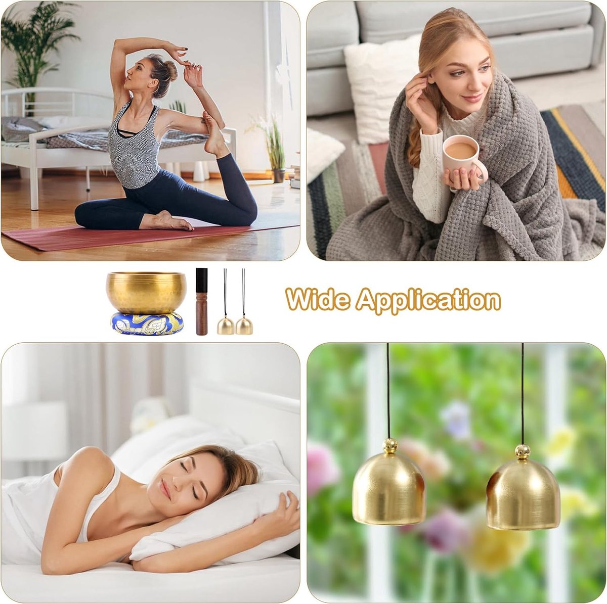 Tibetaanse Klankschaal 8 Cm - Handgehamerd Messing Met Houten Hamer, Kussen En Opbergzak Voor Meditatie En Yoga