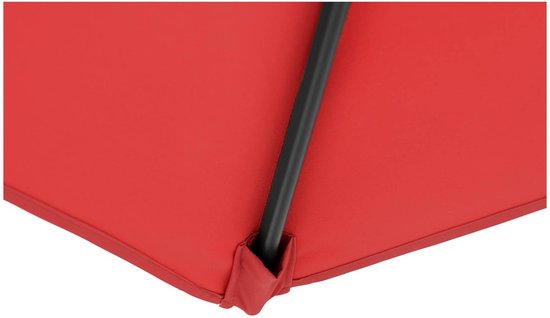 Uniprodo Grote parasol - rood - zeshoekig - Ø 270 cm - kantelbaar