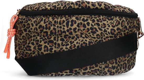 Manfield - Zwarte bum bag met luipaard print