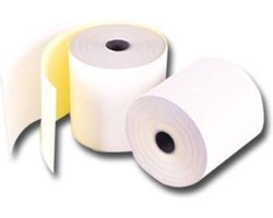 Duplorollen wit/geel 76 x 70 x 12 mm - 50 houtvrije rollen per doos