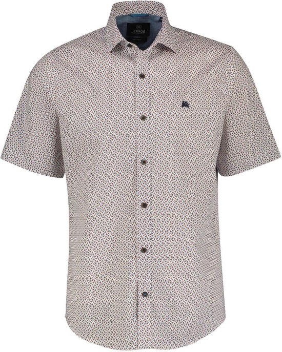 Lerros Overhemd Shirt Met Halve Mouwen En Geometrische Print 2432303 927 Mannen Maat - XL