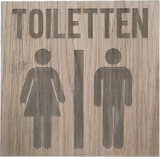 Bordje Toiletten pictogram man/vrouw - groot