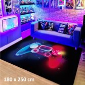Levabe MEGA Groot Speel Tapijt - Kinderen - Gaming - Kruipmat - Vloermat - Gameroom - Vloerkleed - Speelkleed - Game kamer - Zacht - Controller Look - 180 x 250 CM