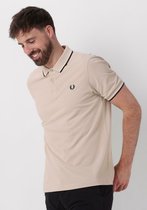 Fred Perry The Twin Tipped Fred Perry Shirt Polo's & T-shirts Heren - Polo shirt - Ecru - Maat XS
