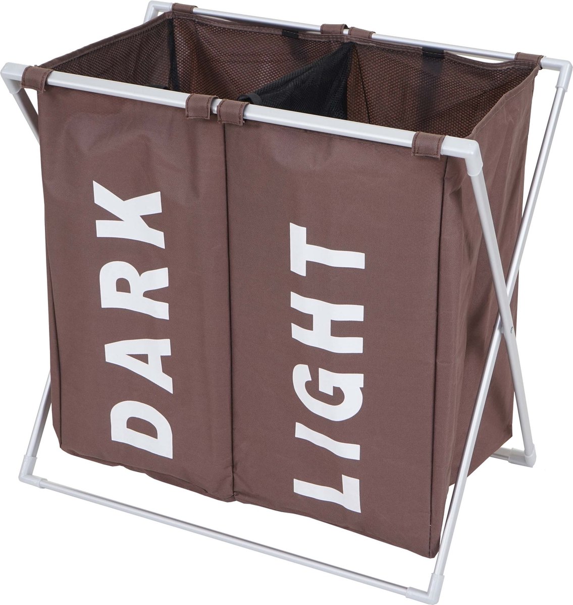 Goedkoopste Cosmo Casa Wasverzamelaar - Was Sorteerder - Wasmand - 2 Compartimenten - Opvouwbaar - 58x59x37cm - Bruin