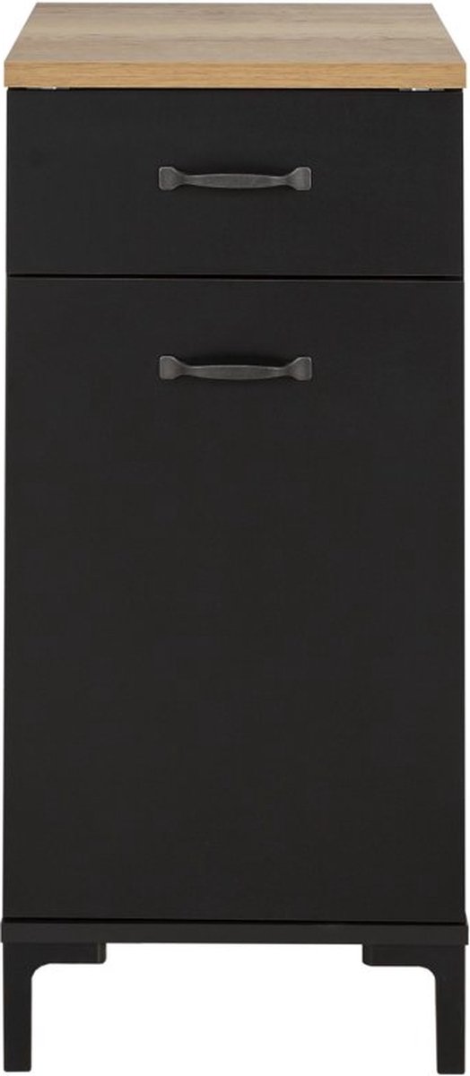 Gami Onderkast Keuken Manchester | 40 X 60 X 86 Cm | Helvezia Oak-design - Gautier - Gami - Keuken Onderkast - Zwart - MDF