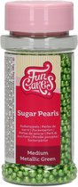FunCakes Suikerparels - Medium - Metallic Groen 80g - Eetbare Taartdecoratie