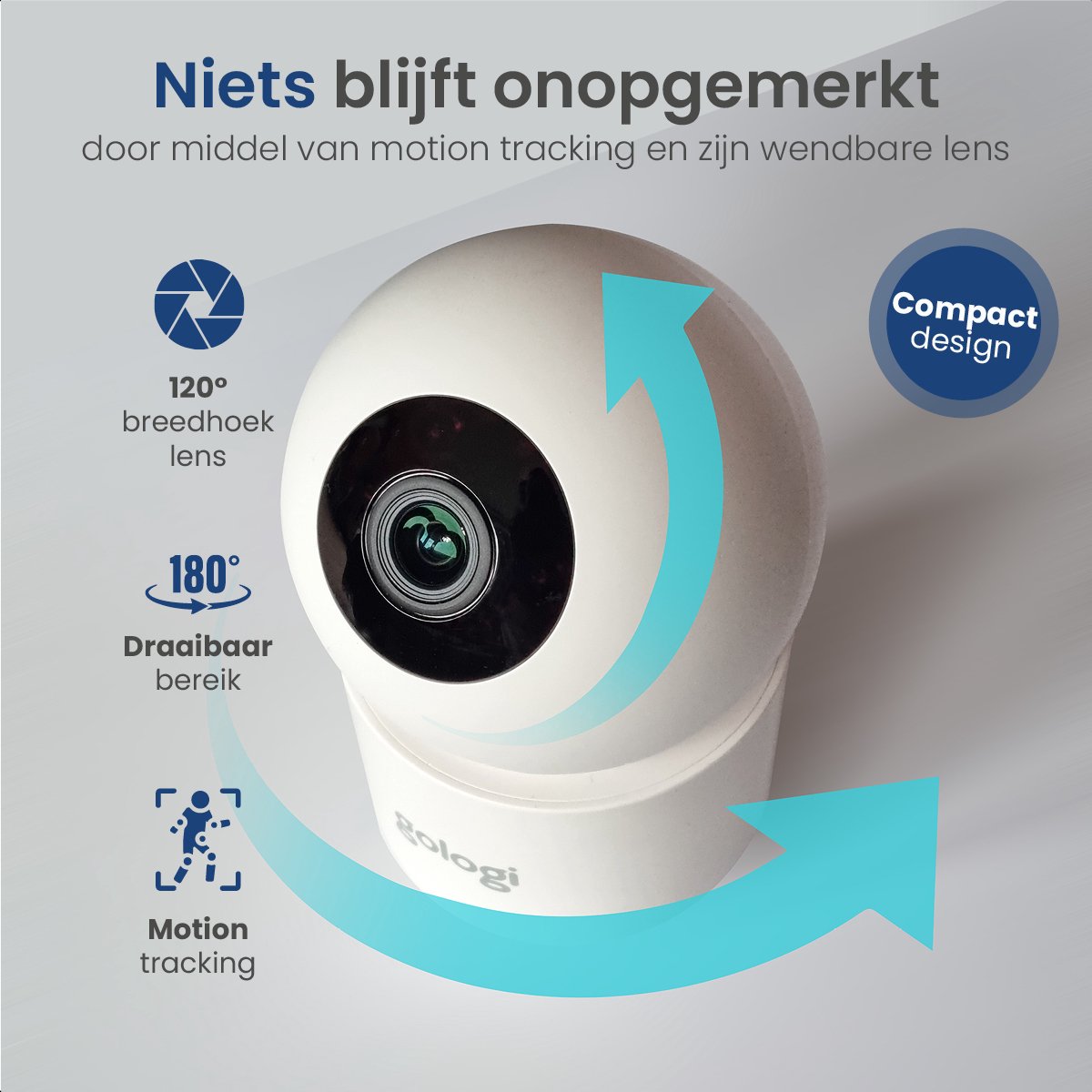 Gologi Beveiligingscamera Smart Indoor met Nachtzicht en App - afbeelding 2
