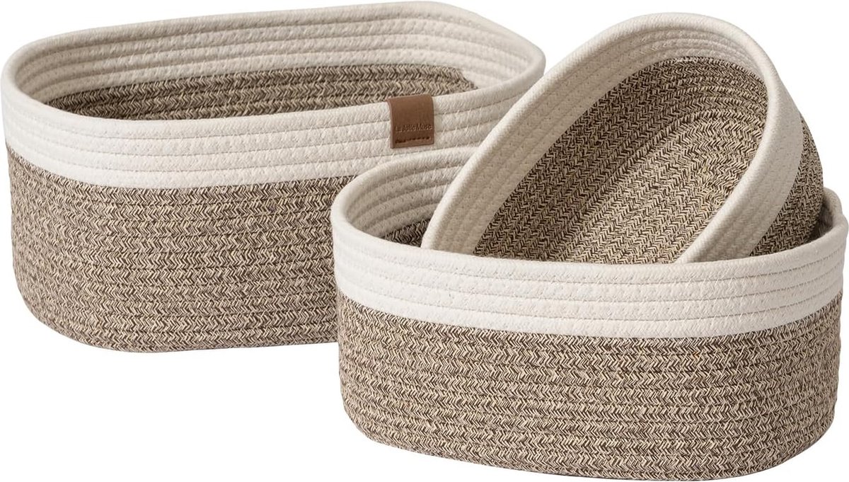 Panier De Rangement En Corde De Coton Noir - Panier Bébé, Salle De Bain Et Chambre Idéal Pour Jouets Et Livres