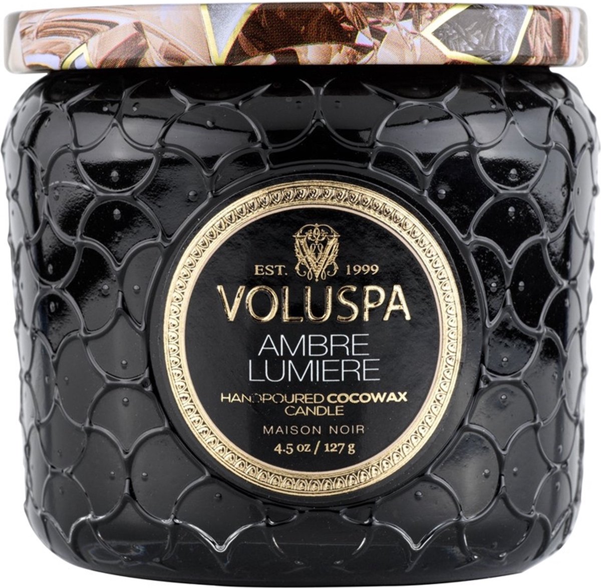 Voluspa Geurkaars Maison Noir Ambre Lumiere Petite Jar Candle 127gr