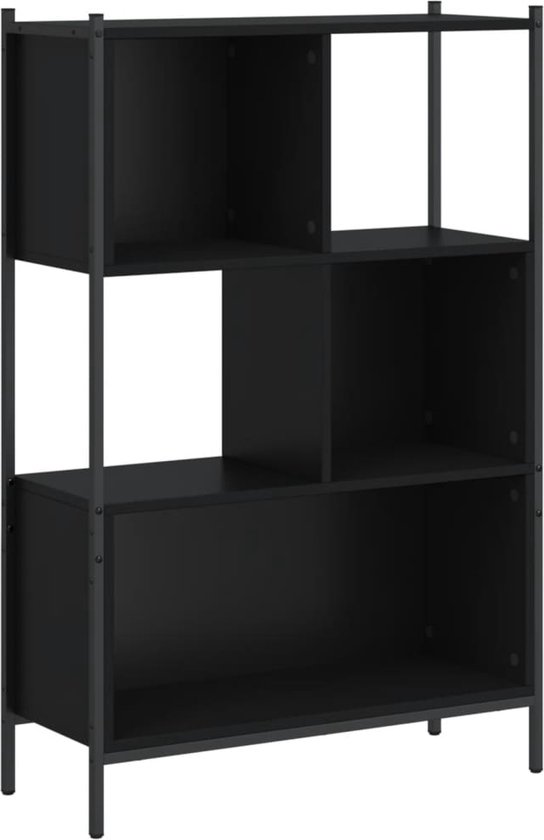 vidaXL - Boekenkast - 72x28x109 - cm - bewerkt - hout - zwart