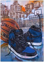Sneaker poster basketball royal blue 50x70 cm