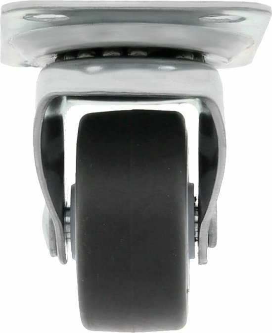 AMIG roulette pivotante/roue de transport - 4x - D25mm - caoutchouc - capacité de charge 40kg - gris