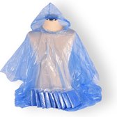 Voordelverpakking: Set van 10 Regenponcho voor Volwassenen | Unisex Wegwerp Fietsponcho – Voor Dames & Heren | Blauw Regencape