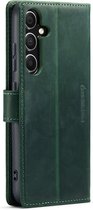 Samsung Galaxy S24 Bookcase hoesje - CaseMe - Effen Groen - Leer