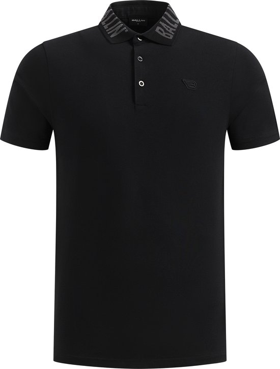 Ballin Amsterdam - Heren Slim fit T-shirts Polo SS - Black - Maat XS