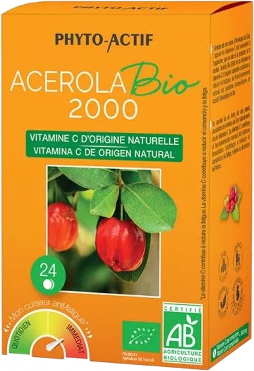 Goedkoopste Phyto-Actif Acerola Organic 2000 24 Tabletten