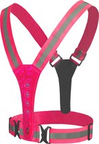 New Age Devi - Verbeter jouw zichtbaarheid met dit Hardloopvest - Verlichting in roze - Hardloopverlichting - Veiligheidsvest - Hardloop Accessoires - Led Hardloopvest - Fiets/Hardloop/Wandel Sport Vest - Wit
