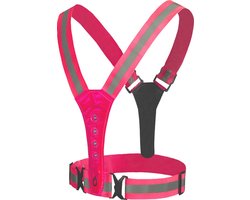 New Age Devi - Verbeter jouw zichtbaarheid met dit Hardloopvest - Verlichting in roze - Hardloopverlichting - Veiligheidsvest - Hardloop Accessoires - Led Hardloopvest - Fiets/Hardloop/Wandel Sport Vest - Wit