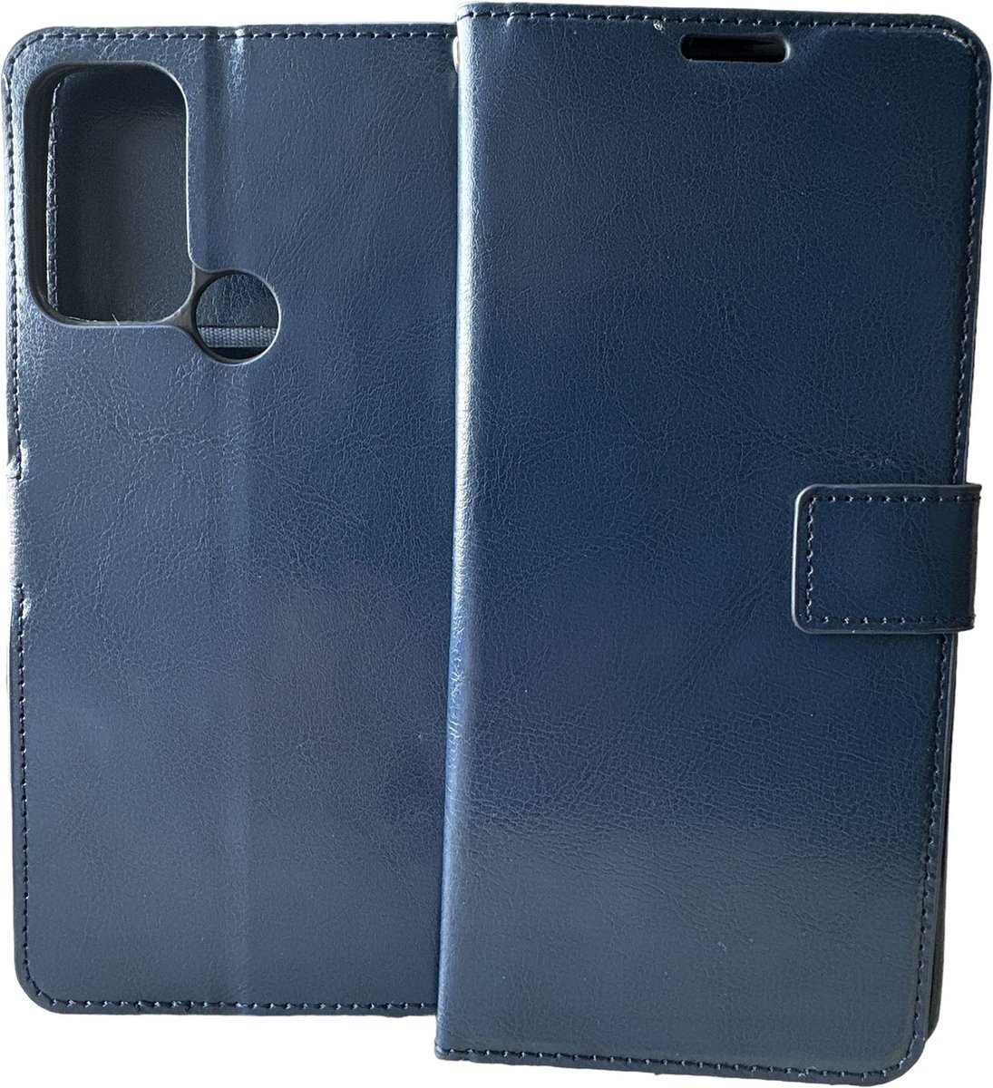 Portemonnee Book Case Hoesje Geschikt voor: Motorola Moto G50 donker blauw