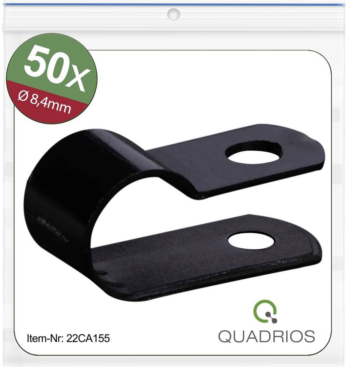 Quadrios 22CA155 Bevestigingsklem Schroefbaar 22CA155 Bundel-Ø (bereik) 8.4 mm (max) Zwart 1 set(s)