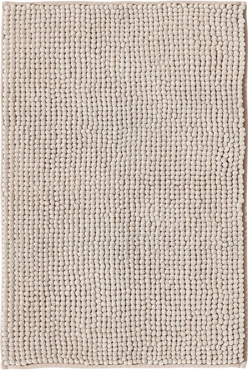 Antislipbadmat, te combineren als badmattenset, badkamertapijt, wasbare chenille, douchemat voor douche, badkuip, toiletdecoratie, beige, 50 x 80 cm