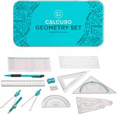 Geometrieset 14-delig – Met passer, geodriehoek, liniaal en accessoire – In duurzame metalen doos