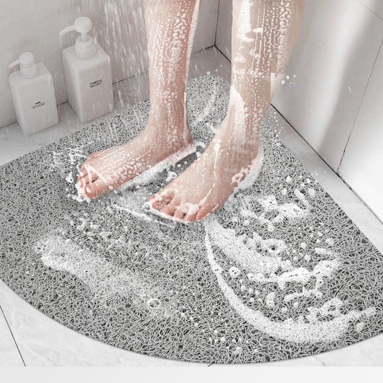 Tapis de douche antidérapant 38x71 cm, tapis de salle de bain avec trous d'évacuation à ventouse